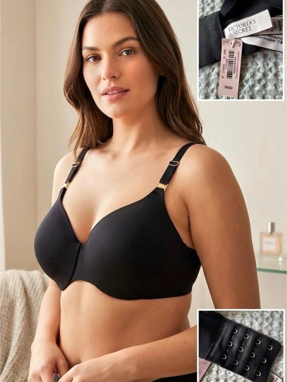 Victoria's Secret Incredible Lightly Lined Demi Bra Black 36DD